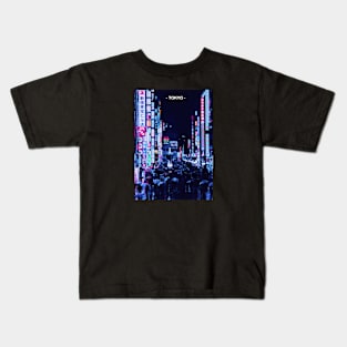 Tokyo Street Neon Synthwave Kids T-Shirt